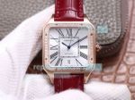 Swiss Cartier Santos-Dumont Diamond Watch Rose Gold Replica Couple Wrist